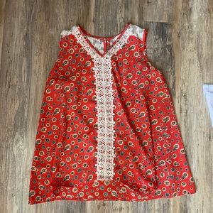 floral lacy red shirt